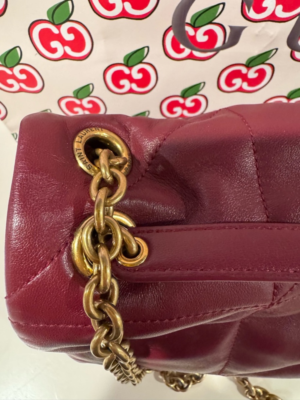 SAINT LAURENT
Medium Jamie Dark Bordeaux Bag - Picture 6 of 12